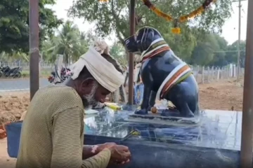 11 வருஷமா ஆசையாய் வளர்த்த நாய்க்கு சிலை வைத்து வழிபடும் முதியவர்
