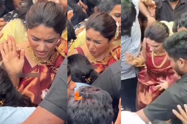 அலைமோதிய ரசிகர்கள் கூட்டம்.. நெரிசலில் சிக்கி அவதிப்பட்ட பிரியங்கா மோகன், வீடியோ இதோ | Priyanka Mohan At Shop Opening Video Viral