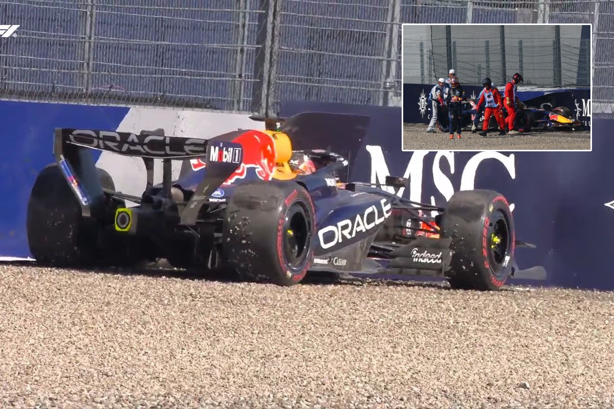 F1 கார் பந்தயம்: இறுதி வளைவில் சுவரில் மோதிய மேக்ஸ் வெர்ஸ்டாப்பன் கார்: ரஸ்ஸல் அசத்தல் | Max Verstappen Car Crashed At Red Bull Ring