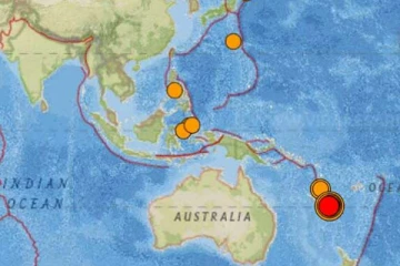பசுபிக் பிராந்தியத்தில் இன்றும் பாரிய நிலநடுக்கம் பதிவு