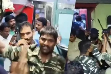 பயணிகளை செருப்பால் அடித்த ராணுவ படை வீரர்கள்- ரயிலை நிறுத்தி போராட்டம்!