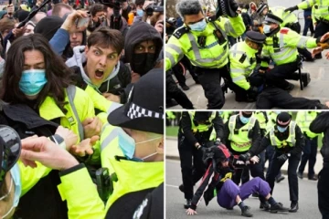 லண்டனில் பொலிஸுடன் மோதலில் ஈடுபட்ட போராட்டக்காரர்கள்: பெண் உட்பட 26 பேர் கைது