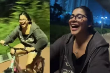 நள்ளிரவு 2 மணிக்கு சைக்கிளிங்: இளம்பெண்ணின் வைரல் வீடியோ: ஹைதராபாத் மக்கள் பெருமிதம்