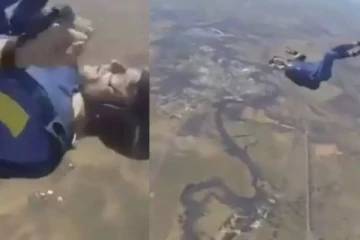 4 ஆயிரம் அடி உயரத்தில் நபரின் செயல்; குவியும் பாராட்டு