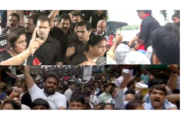 விலைவாசி உயர்வை கண்டித்து ராகுல்காந்தி தலைமையில் காங்கிரசார் மாபெரும் போராட்டம் - டெல்லியில் பதற்றம் - தமிழ்நாடு