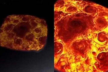 பீட்சாவை போல் தோற்றம் மாறிய கோள்! (photos)