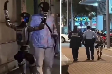 சீனாவில் மனித வடிவ ரோபோவை கைது செய்த பொலிஸார் ; சமூக ஊடகங்களில் வைரலான வீடியோ