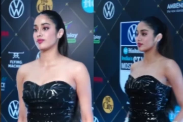 கருப்பு உடையில் மெழுகு சிலையாய் ஜொலிஜொலித்த ஜான்வி கபூர் - வைரலாகும் வீடியோ