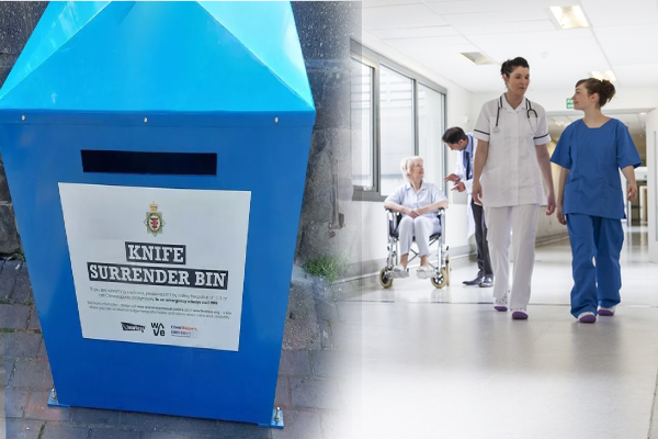 இங்கிலாந்து மருத்துவமனை வளாகங்களில் ஆபத்தான ஆயுதங்கள்; ஒப்படைப்பதற்கான விசேட பெட்டிகள் | English Hospital Knife Disposal Bins