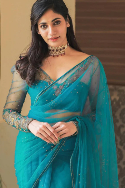 losliya recent saree photos losliya recent saree photos