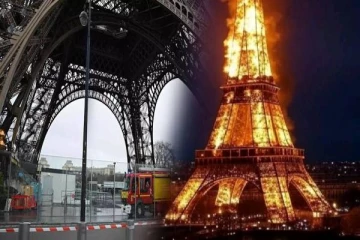 உலக புகழ்பெற்ற பிரான்ஸ் ஈபிள் கோபுரத்தில் திடீரென தீ விபத்து