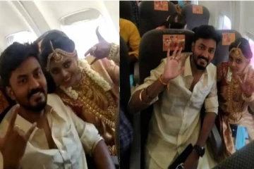 பறக்கும் விமானத்தில் நடந்த திருமணம்.. வைரலான புகைப்படத்தால் விமான ஊழியர்களுக்கு நேர்ந்த சோகம்!