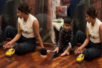 தங்கையின் மகனோடு பொழுதை கழிக்கும் ஐஸ்வர்யா! வைரல் வீடியோ