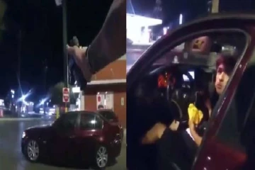 பார்க்கிங்கில் காரை நிறுத்தி சாப்பிட்ட இளைஞர் மீது துப்பாக்கி சூடு.! பரபரப்பு வீடியோ காட்சிகள்