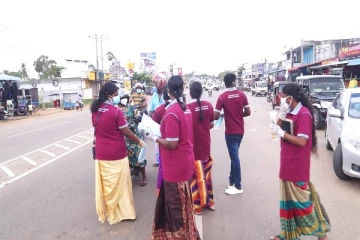 புதுக்குடியிருப்பில் கோவிட் விழிப்புணர்வு நடவடிக்கை