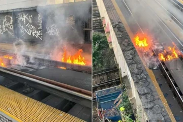 கோடை வெயிலின் தாக்கத்தினால் தீப்பற்றி எரியும் இங்கிலாந்தின் ரயில்வே தண்டவாளம்-உலக செய்திகள்