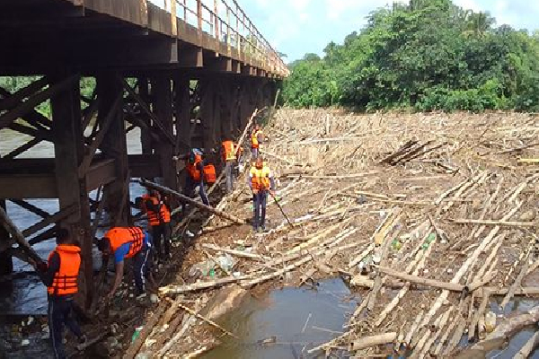 பாலங்களிலிருந்து குப்பைகளை அகற்றும் கடற்படையினர் | Lanka Navy Personnel Remove Garbage From Bridges