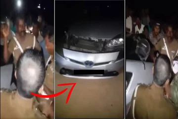 அக்கரைப்பற்றில் நள்ளிரவில் பதற்றம்..! சிறுவர்கள் ஓட்டிசென்ற கார் மோதி விபத்து - ஆபத்தான நிலையில் இருவர்