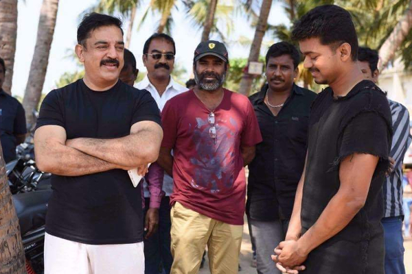 படப்பிடிப்பில் தளபதி விஜய், கமல் ஹாசன்.. ரசிகர்கள் எதிர்பார்த்த புகைப்படம் | Kamal Haasan Vijay In Same Shooting Spot