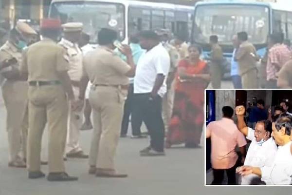 aiadmk-executive-arrest-shop-closure-in-puducherry