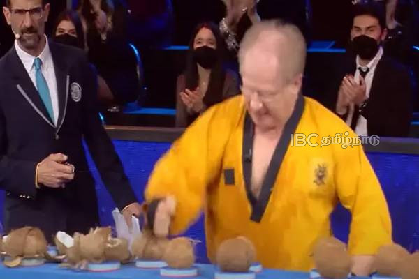 148 தேங்காய்களை ஒரு நிமிடத்தில் உடைத்து கின்னஸ் சாதனை  , வைரலாகும் வீடியோ | German Man Uses Smash 148 Coconut One Minute