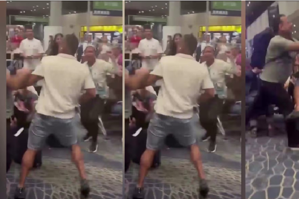 விமான நிலையத்தில் பெண் பயணியின் கன்னத்தில் அறைந்த நபர் | Man Slaps Female Passenger Colombia Airport