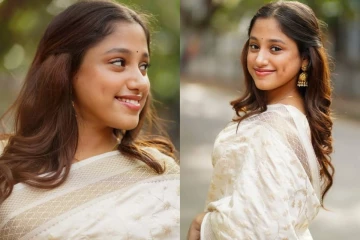 அட தேவயானி மகள் இனியாவா இது, புடவையின் அழகில் மயக்குகிறாரே...