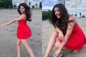 இளம் நடிகை ஸ்ரீலீலா பீச்சில் கிளாமர் போட்டோஷூட்