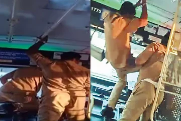 சரமாரியாக தாக்கிக்கொண்ட ஓட்டுநர்கள்; கம்பியை பிடித்து எட்டி மிதித்த நடத்துநர் - பரபரப்பு!