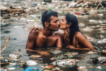 குப்பைகுழியில் ரொமன்ஸை பகிர்ந்து கொள்ளும் காதல் ஜோடிகள்! திகைப்பில் இணையவாசிகள்