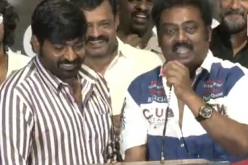 பெரிய மனுஷன் மாதிரி நடந்துக்கோங்க.. விஜய் சேதுபதி காலில் விழுந்த சரவணன்..