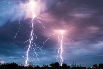 நாட்டின் பல பகுதிகளில் இடியுடன் கூடிய பலத்த மழை