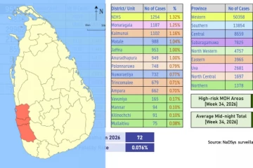 මාරාන්තික වෛරසයෙන් ලංකාවට දැඬි බලපෑම් - බස්නාහිර පළාතෙන් වැඩිම රෝගීන් ගණනක් වාර්තා වෙමින් පවතී