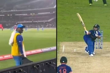 டி20 உலக கோப்பை மைதானத்தில் பெண்ணின் பெயரை வைத்து இந்திய வீரரை கிண்டல் செய்த ரசிகர்கள்! வீடியோ