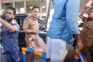 காவல்துறை அதிகாரி விதிமீறல்! விரட்டி அடித்த பொதுமக்கள்(படங்கள்)