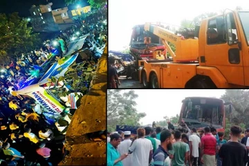 இந்தியா - பங்களாதேஷ் நாடுகளில் இடம்பெற்ற பேருந்து விபத்துக்களில் 19 பேர் பலி