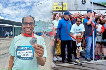 சுவிட்சர்லாந்தில் ஓட்டப்பந்தயத்தில் அசத்திய 60 வயது தமிழன்(Video)