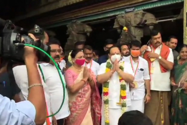 மதுரை மீனாட்சி அம்மன் கோவிலில் தரிசனம் செய்த ஜே.பி.நட்டா! | Madurai Meenakshi Temple Nadda மதுரை மீனாட்சி அம்மன் கோவிலில் தரிசனம் செய்த ஜே.பி.நட்டா! | Madurai Meenakshi Temple Nadda