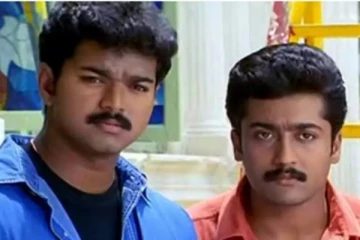 தளபதி விஜய் நடிப்பதை நின்று வேடிக்கை பார்த்த சூர்யா..! பலரும் பார்த்திராத ஷூட்டிங் ஸ்பாட் புகைப்படம்.
