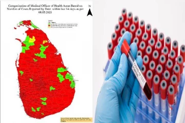 இலங்கையில் கோவிட் அபாய வலயங்கள் தொடர்பான வரைப்படம் வெளியானது