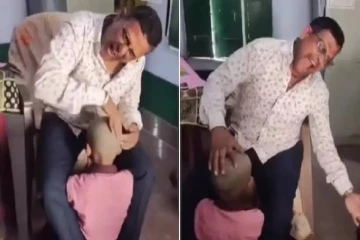 மாணவன் தலையில் தபேலா வாசித்த ஆசிரியர் பணி நீக்கம்!