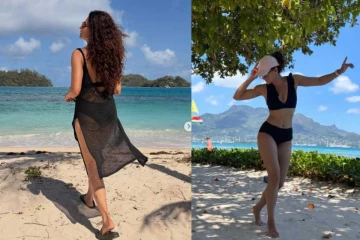 ஆப்ரிக்க Seychelles பீச்சில் நீச்சல் ஆடையில் நடிகை டாப்ஸி!!
