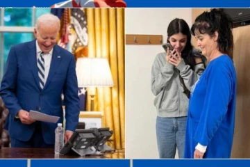 விடுதலை செய்யப்பட்டவர்களிடம் உரையாடிய அதிபர் ஜோபைடன்