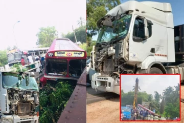 புத்தளம் - கொழும்பு வீதியில் திடீர் விபத்து - பாலத்துக்குள் பாய்ந்த அரச பேருந்து (படங்கள்)
