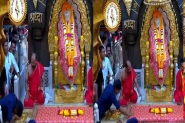 சாய் பாபா சன்னதியில் மண்டியிட்டு வணங்கிய விஜய்... படுவைரலாகும் காணொளி!