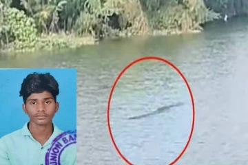 சிதம்பரத்தில் நண்பர்களுடன் குளித்துக் கொண்டிருந்த போது மாணவனை இழுத்துச் சென்ற முதலை