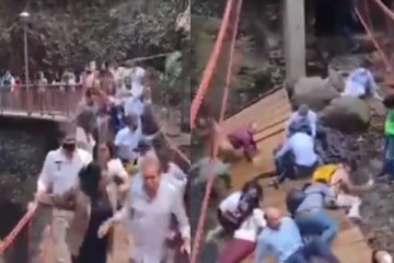 எடைத்தாங்காமல் இடிந்து வீழ்ந்த மேம்பாலம்! படுகாயமடைந்த பொதுமக்கள்