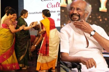 மூத்த நடிகை காலில் விழுந்த ரஜினிகாந்த்!! நெகிழ்ந்து போன அரங்கம்..