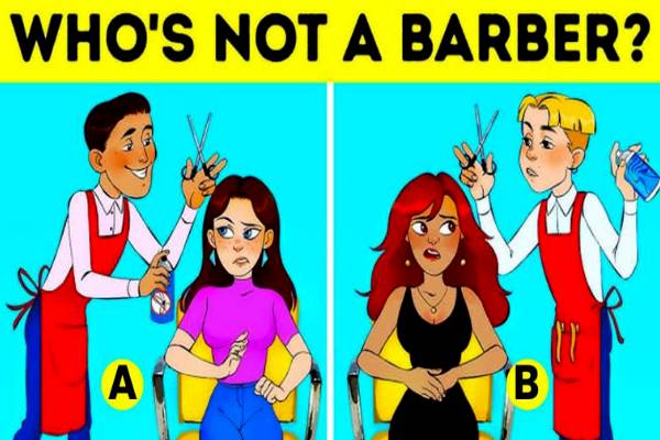 IQ Test: இருவரில் யார் போலி? 5 வினாடிகளில் கண்டுபிடித்தால் பெண்ணை காப்பாற்றலாம் | Brain Teaser Who S Not The Barber