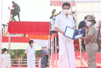 உயிரைக் காக்க போராடிய காவல் ஆய்வாளர் ராஜேஸ்வரிக்கு அண்ணா விருது - முதலமைச்சர் வழங்கினார்